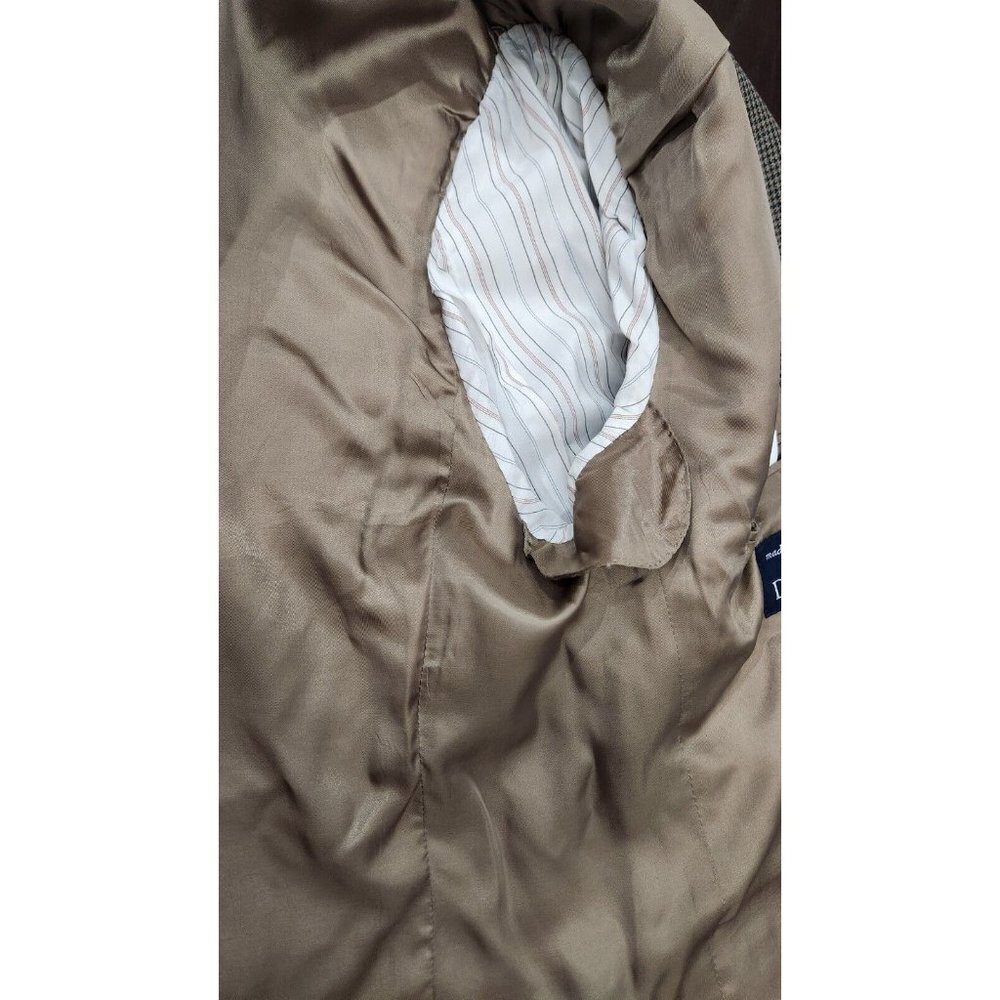 Ralph Lauren Mens Blazer Jacket Single Breasted 42R Houndstooth Brown Silk Blend - Picture 15 of 16